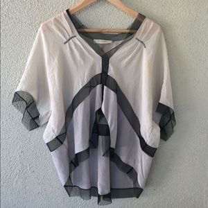 BCBGMAXAZRIA RUNWAY Batwing Silk Top Sz Small